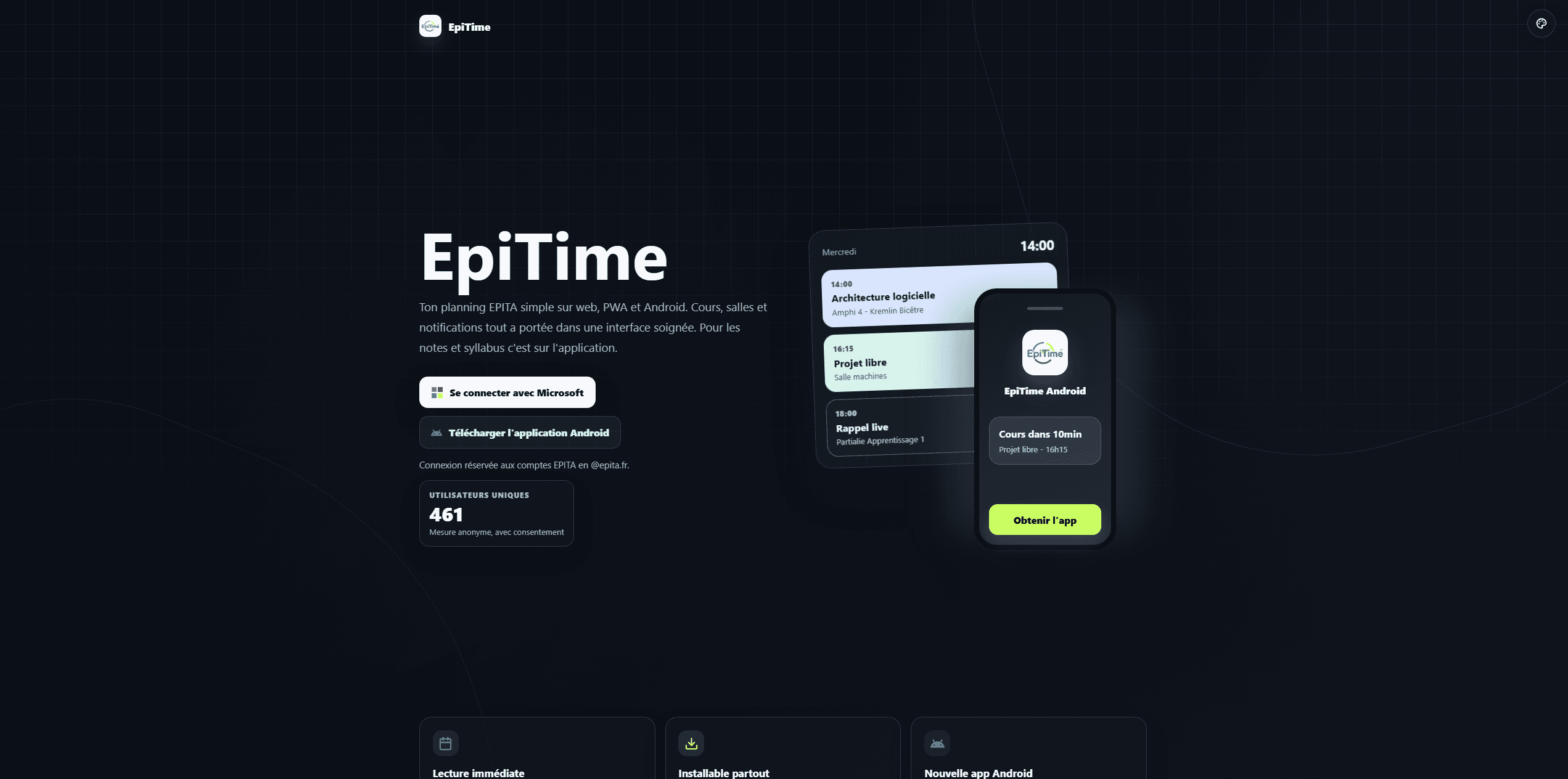 EpiTime sign-in screen